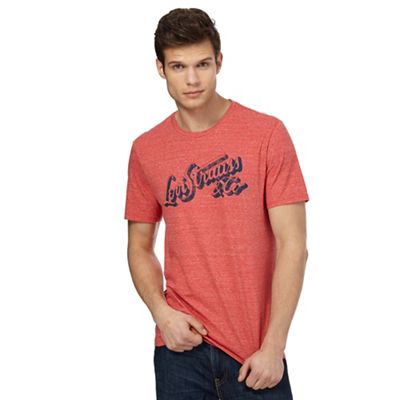 Red marl logo print t-shirt